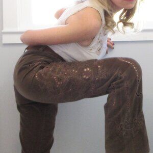 Dolce & Gabbana original brown corduroy couture jeans, size 4 (or 28" x 42")